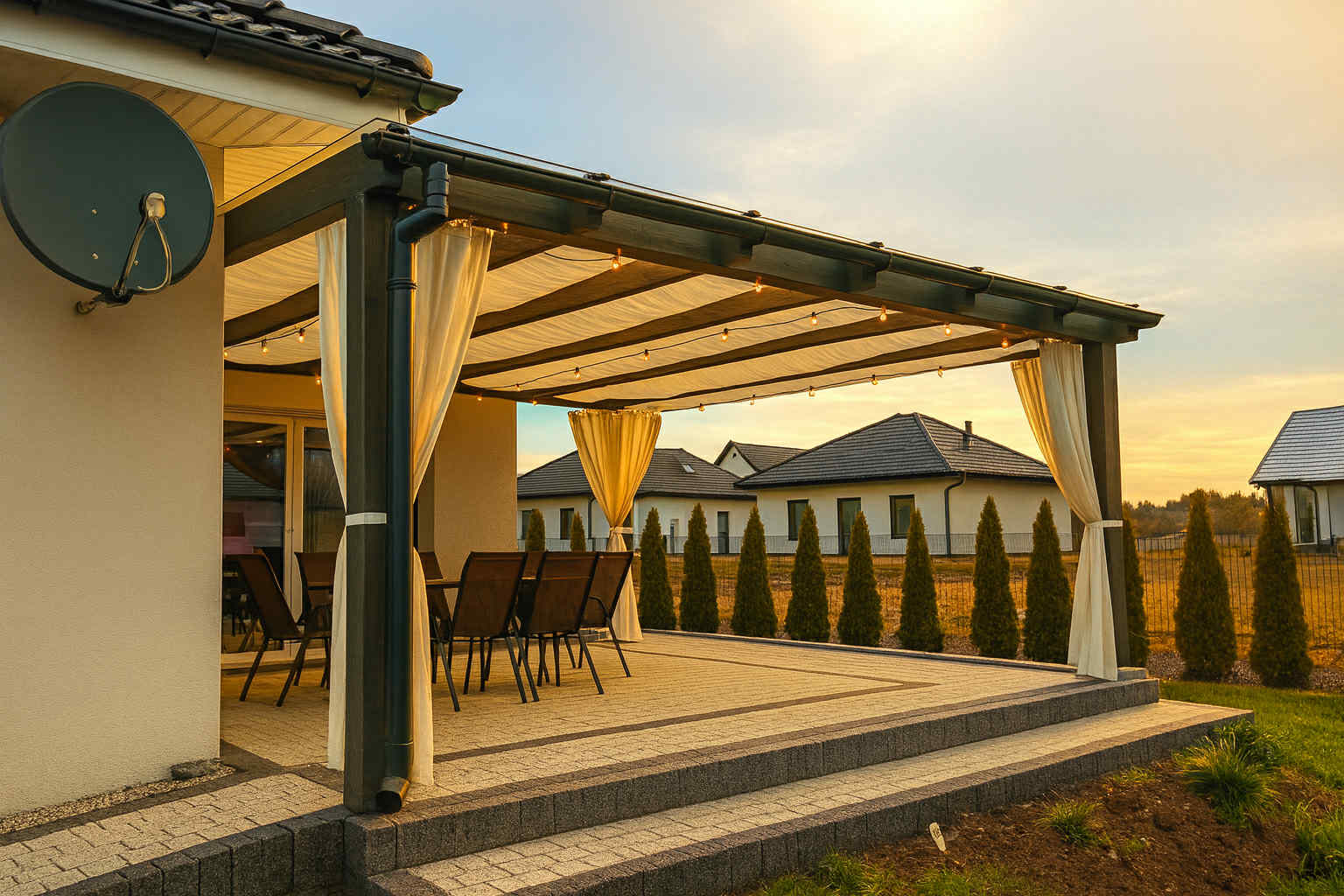 Nowoczesny taras z zadaszeniem WOODMAX